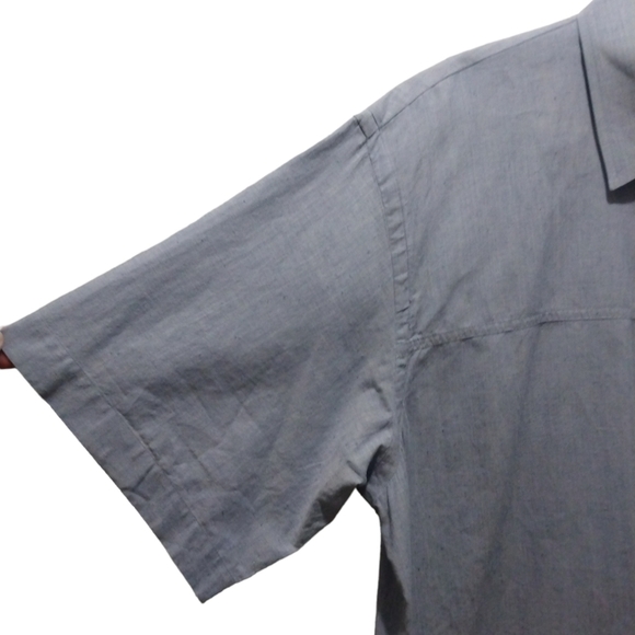 Vintage Orvis Fishing Lightweight Short Sleeved Chambray 1 Pocket Button Down L - Picture 5 of 11